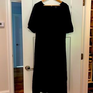 Madewell black jacquard puff sleeve maxi - size 14